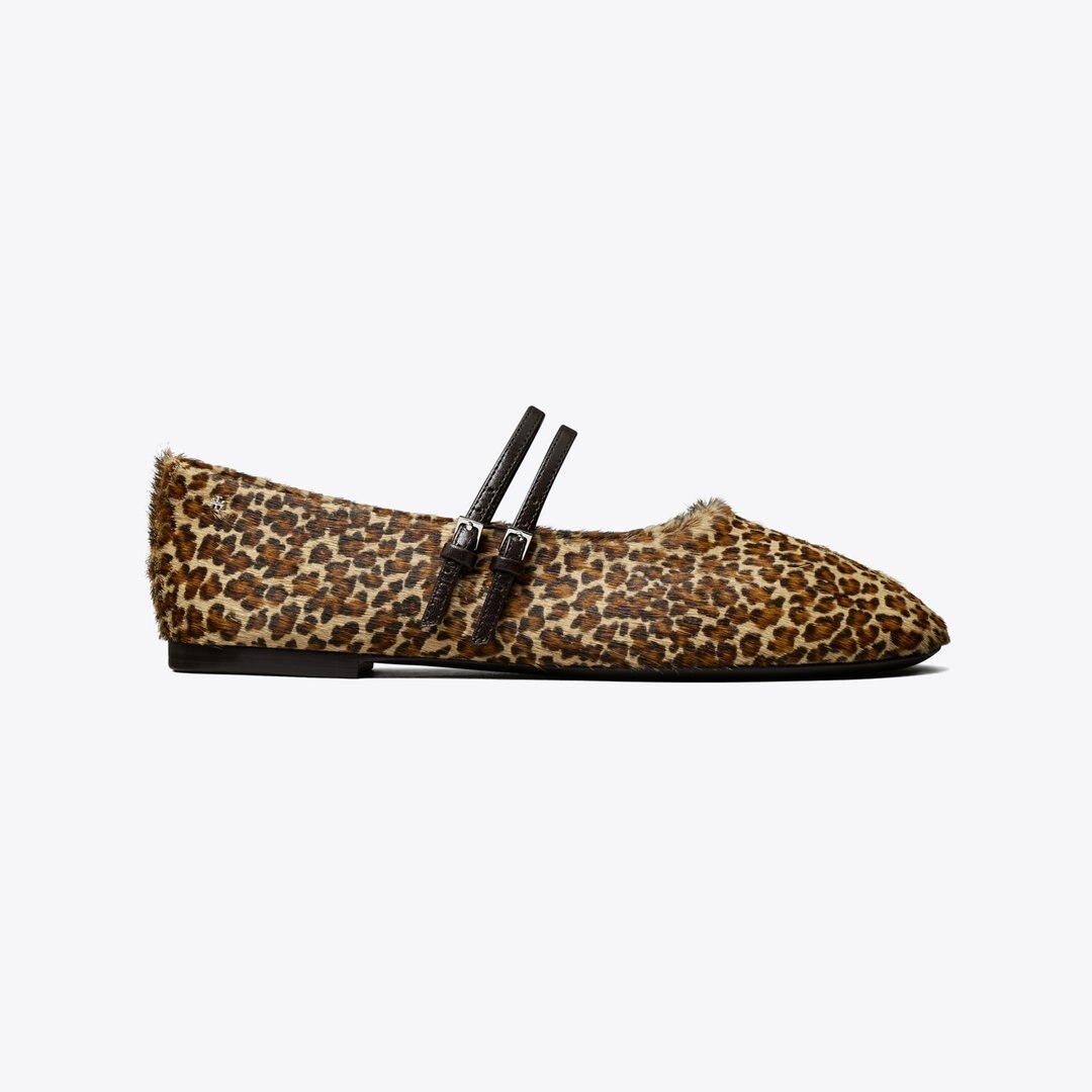 Tory Burch Mary Jane Two-Band Ballet LEOPARD MULTI