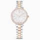 Swarovski Matrix 3-Link Watch Swiss Made Metal Bracelet Silver Tone Rose Gold-Tone Finish SW5715028