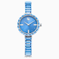 Swarovski Matrix Bangle Watch Swiss Made Crystal Bracelet Blue Stainless Steel SW5730172