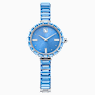 Swarovski Matrix Bangle Watch Swiss Made Crystal Bracelet Blue Stainless Steel SW5730172