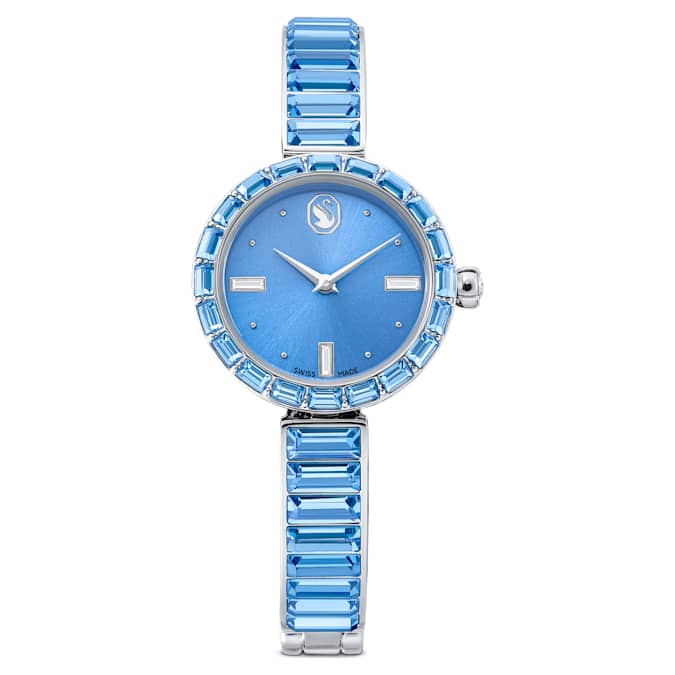 Swarovski Matrix Bangle Watch Swiss Made Crystal Bracelet Blue Stainless Steel SW5730172
