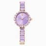 Swarovski Matrix Bangle Watch Swiss Made Crystal Bracelet Purple Champagne Gold-Tone Finish SW5743713