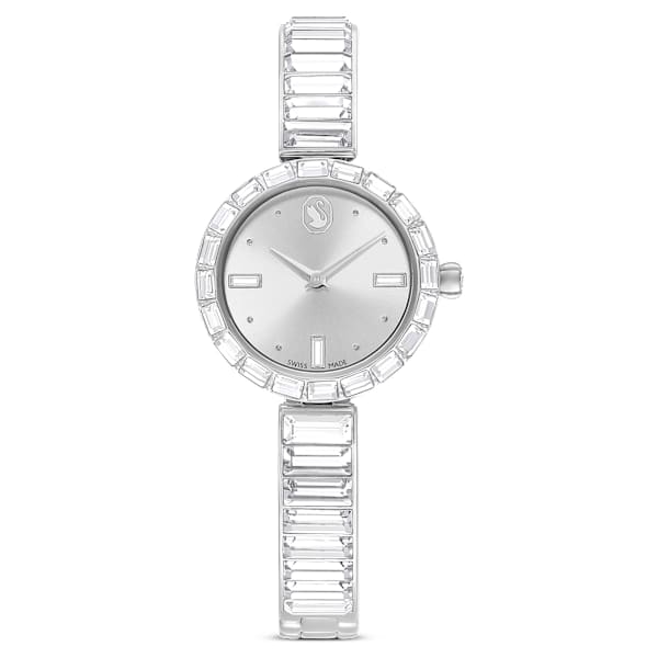 Swarovski Matrix Bangle Watch Swiss Made Crystal Bracelet White Stainless Steel SW5677487