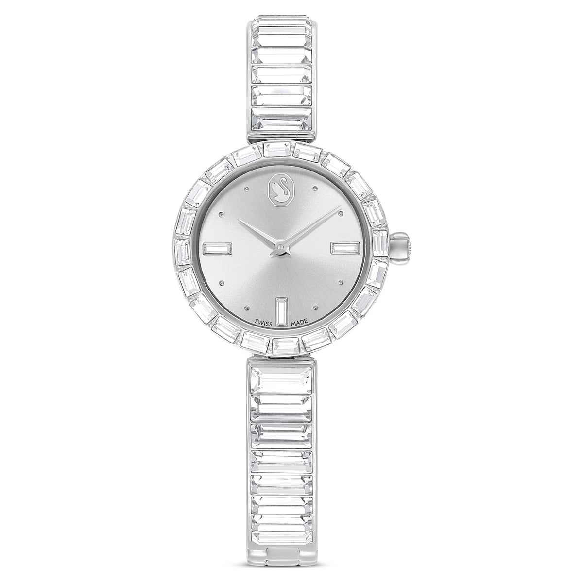 Swarovski Matrix Bangle Watch Swiss Made Crystal Bracelet White Stainless Steel SW5677487