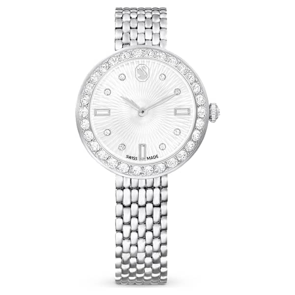 Swarovski Matrix Tennis 7-Link Watch Swiss Made Metal Bracelet Silver Tone Stainless Steel SW5673022