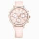 Swarovski Matrix Tennis Chrono Watch Swiss Made Leather Strap Pink Rose Gold-Tone Finish SW5698300