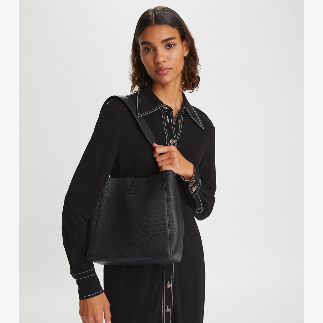 Tory Burch McGraw Bucket Bag Black