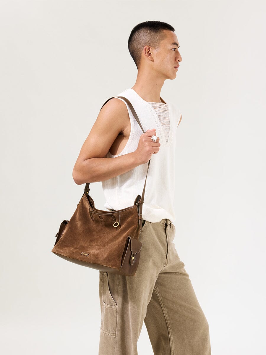 Songmont Medium Yore Hobo Bag Sandal Suede