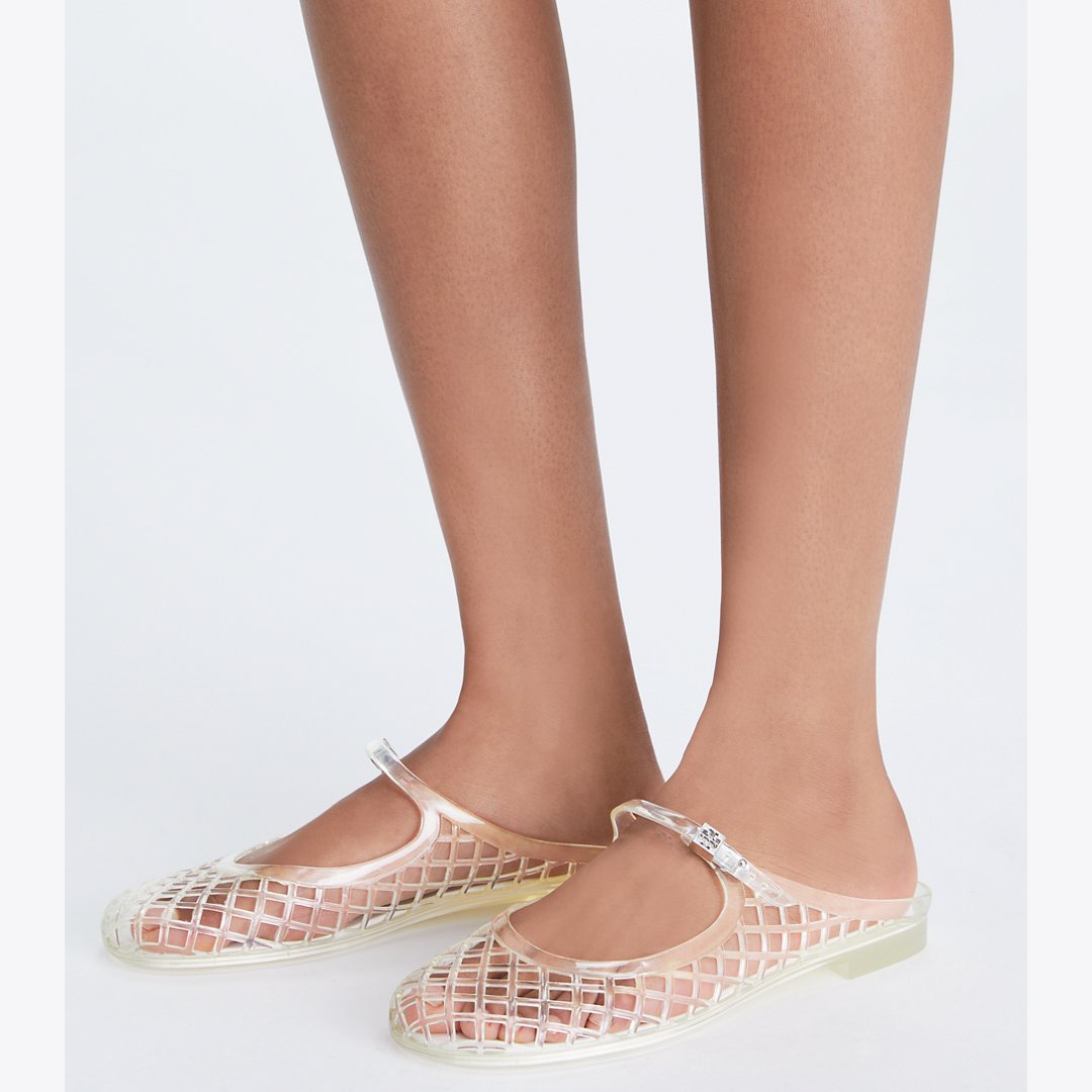 Tory Burch Mellow Mary Jane Jelly CLEAR / SILVER