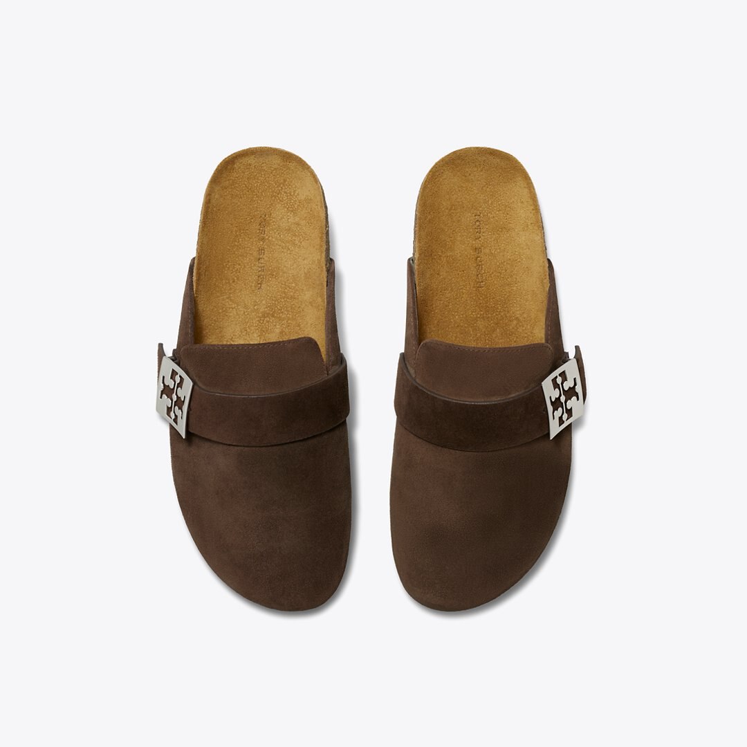 Tory Burch Mellow Mule DARK COCOA / SILVER