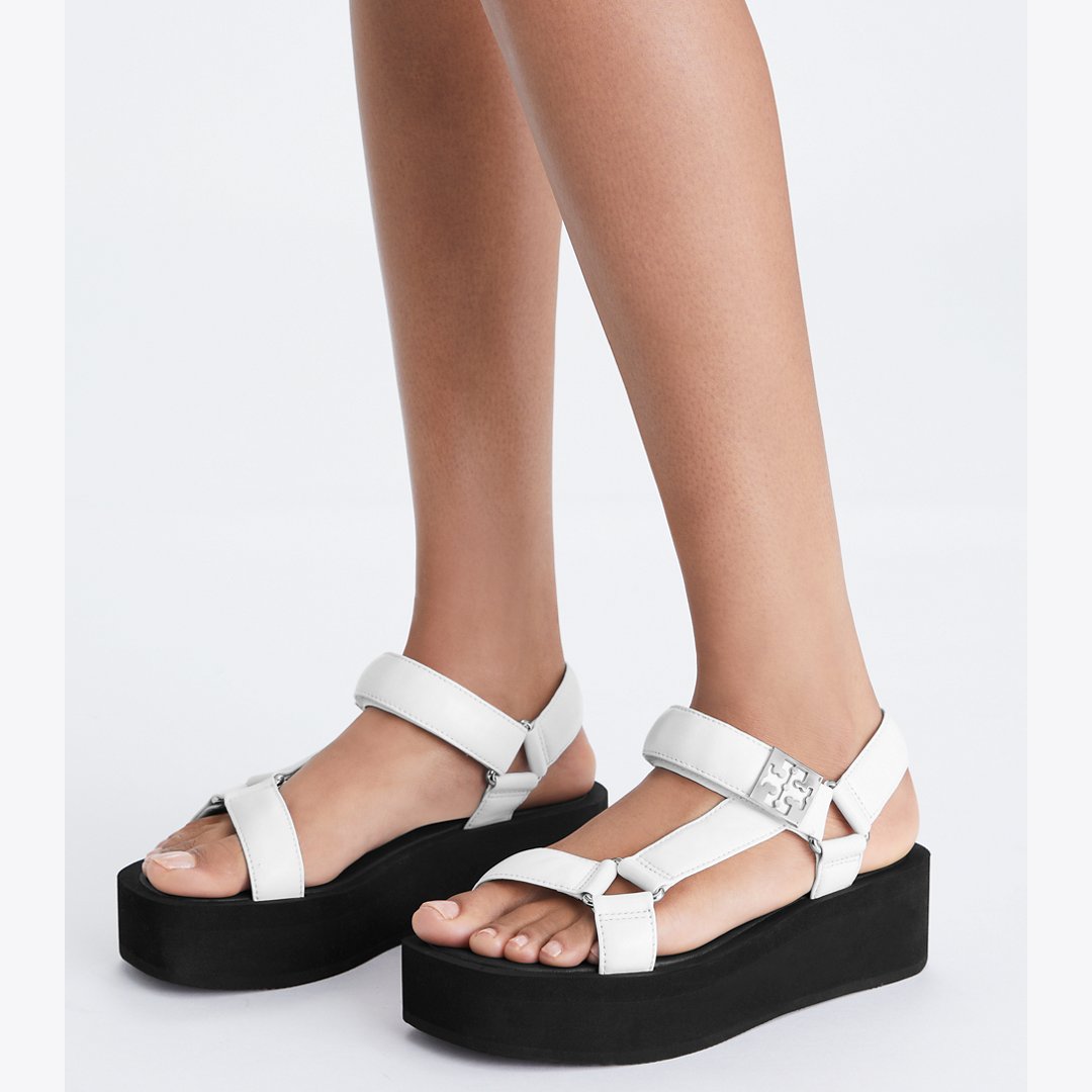 Tory Burch Mellow Platform Sandal OPTIC WHITE / SILVER / PERFECT BLACK