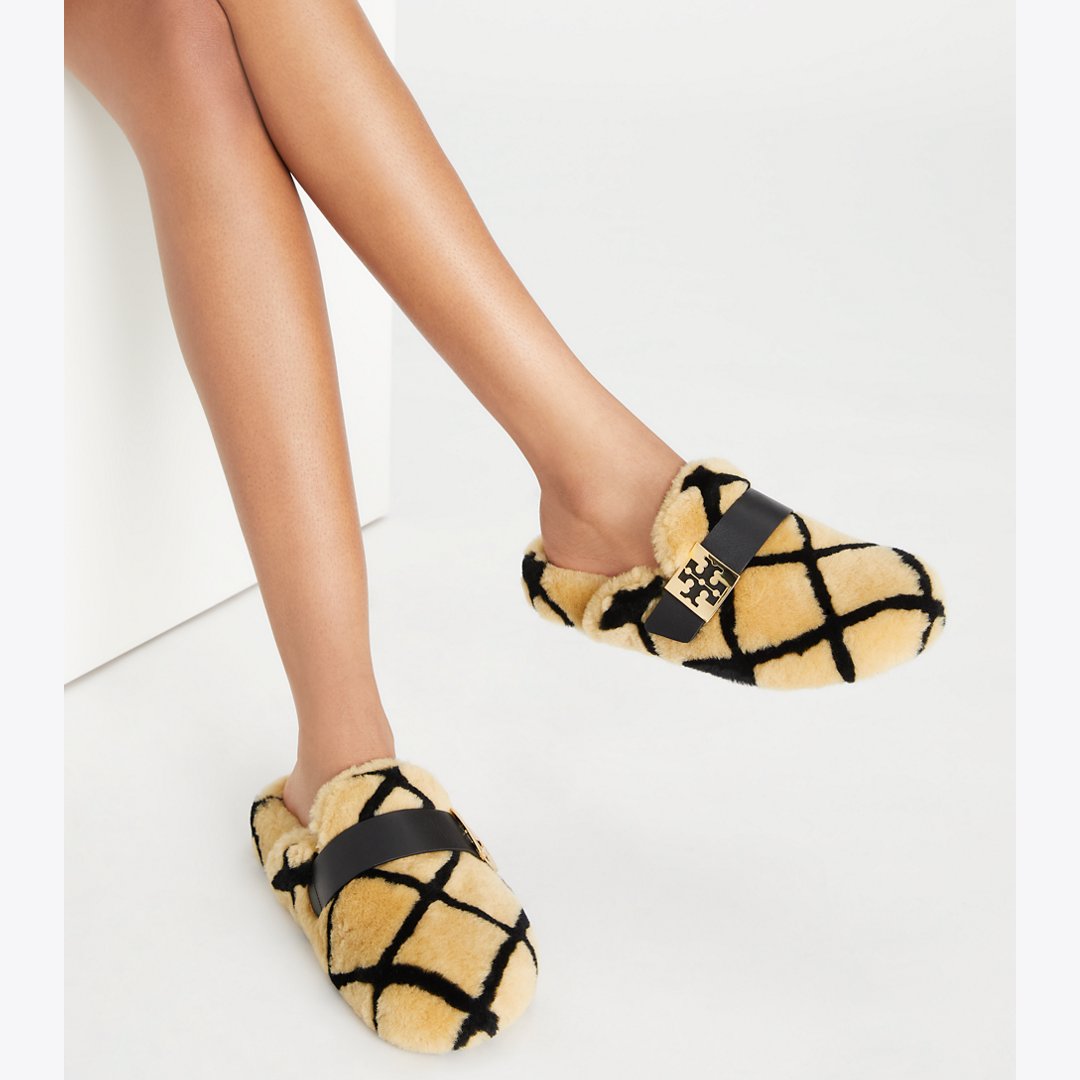 Tory Burch Mellow Shearling Mule LIGHT TOFFEE