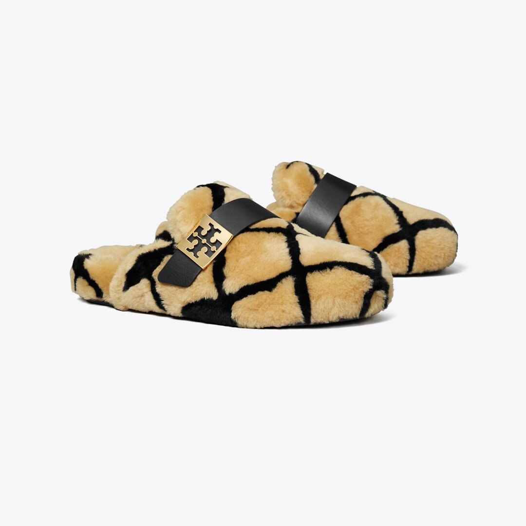 Tory Burch Mellow Shearling Mule LIGHT TOFFEE