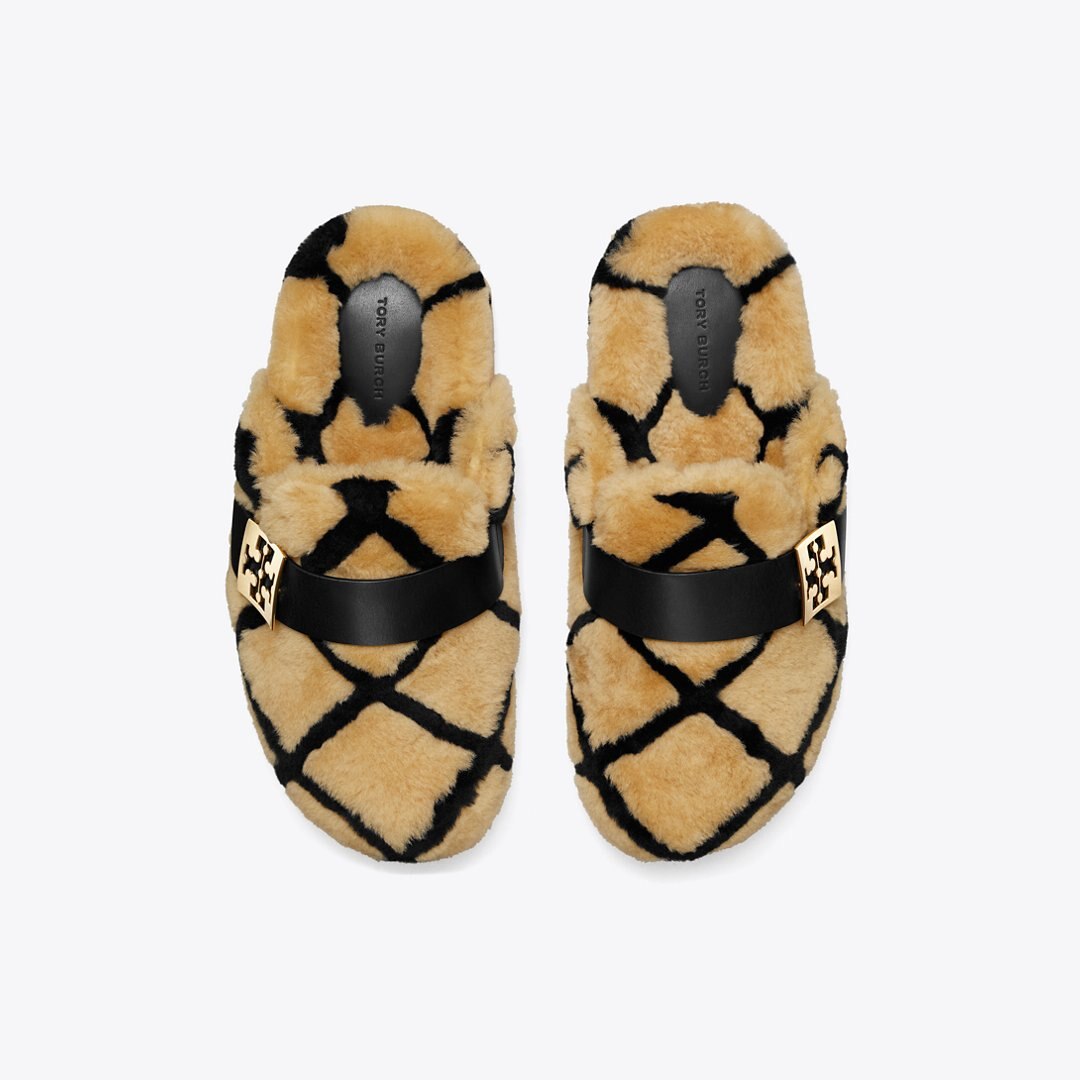 Tory Burch Mellow Shearling Mule LIGHT TOFFEE