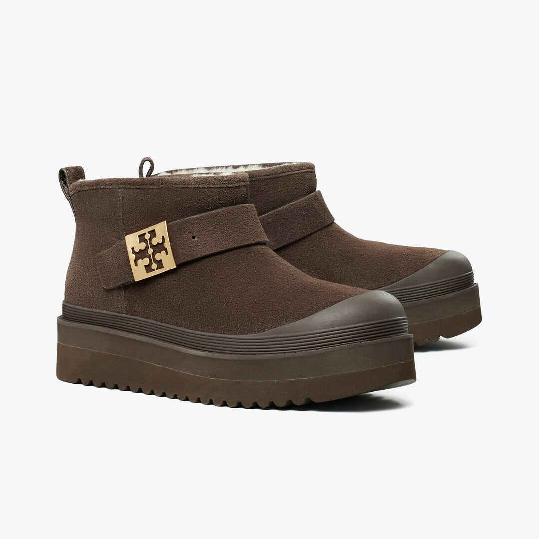 Tory Burch Mellow Shearling Platform Boot DEEP ESPRESSO / GOLD