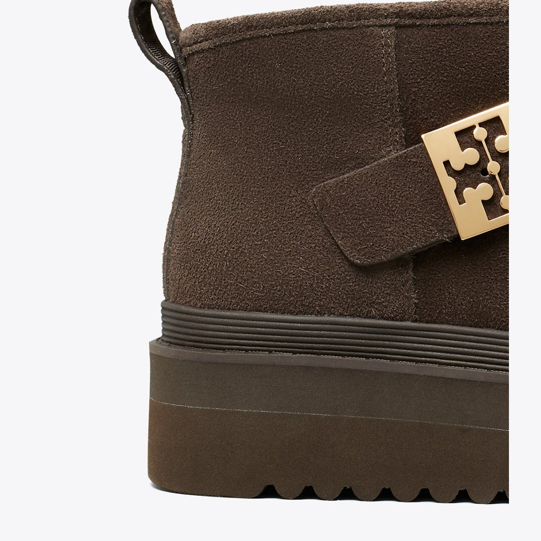 Tory Burch Mellow Shearling Platform Boot DEEP ESPRESSO / GOLD
