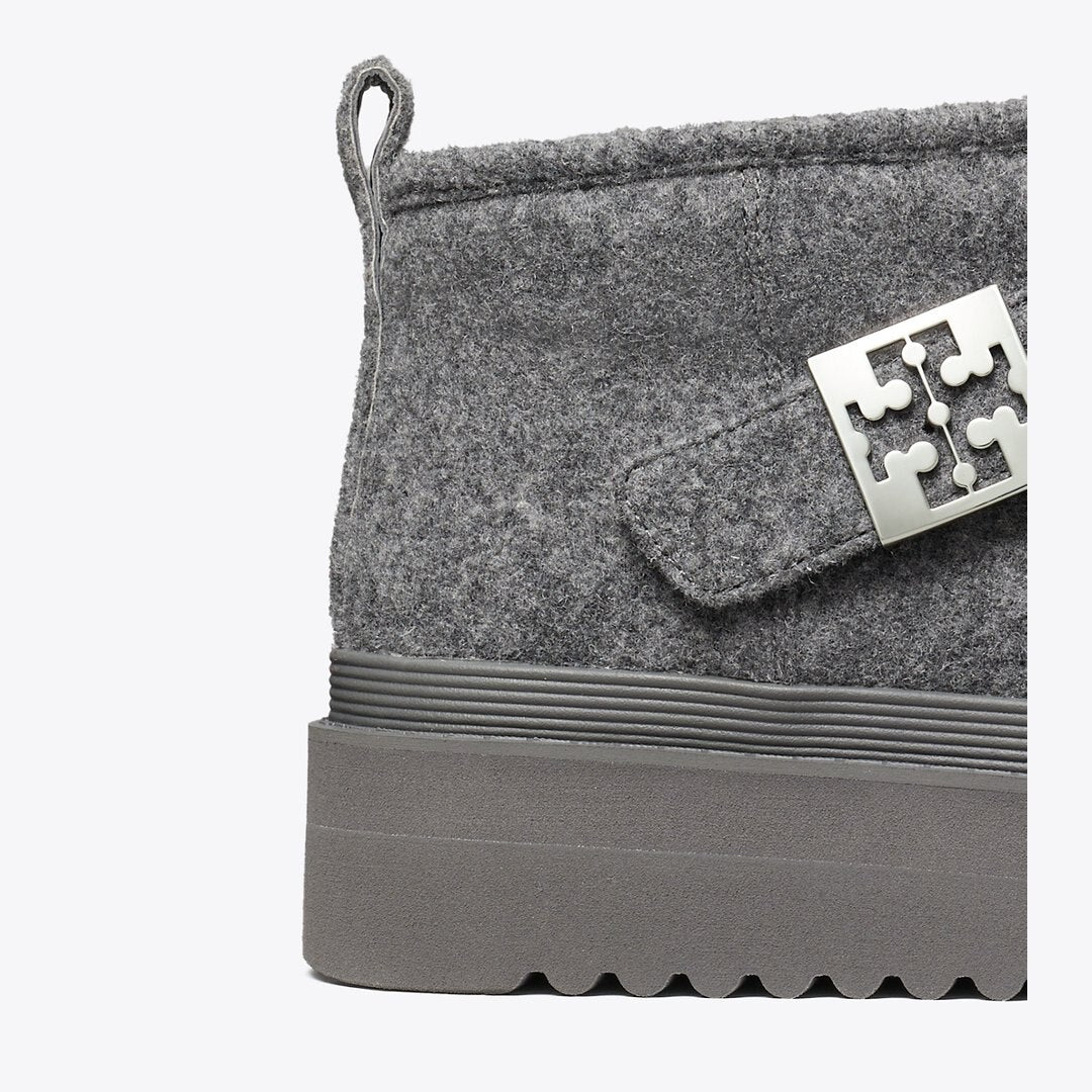 Tory Burch Mellow Shearling Platform Boot STORM CLOUD / SILVER