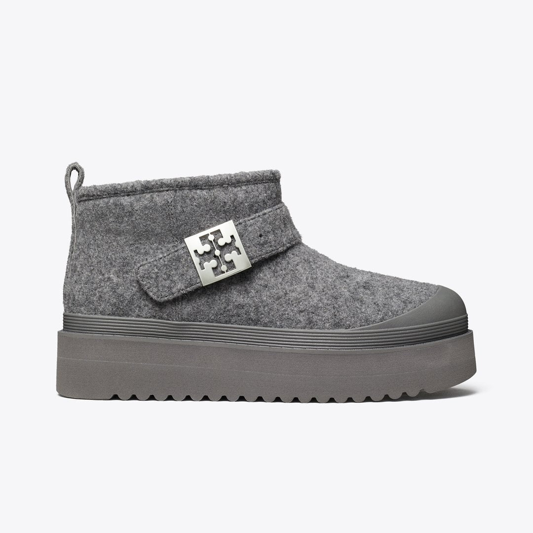 Tory Burch Mellow Shearling Platform Boot STORM CLOUD / SILVER