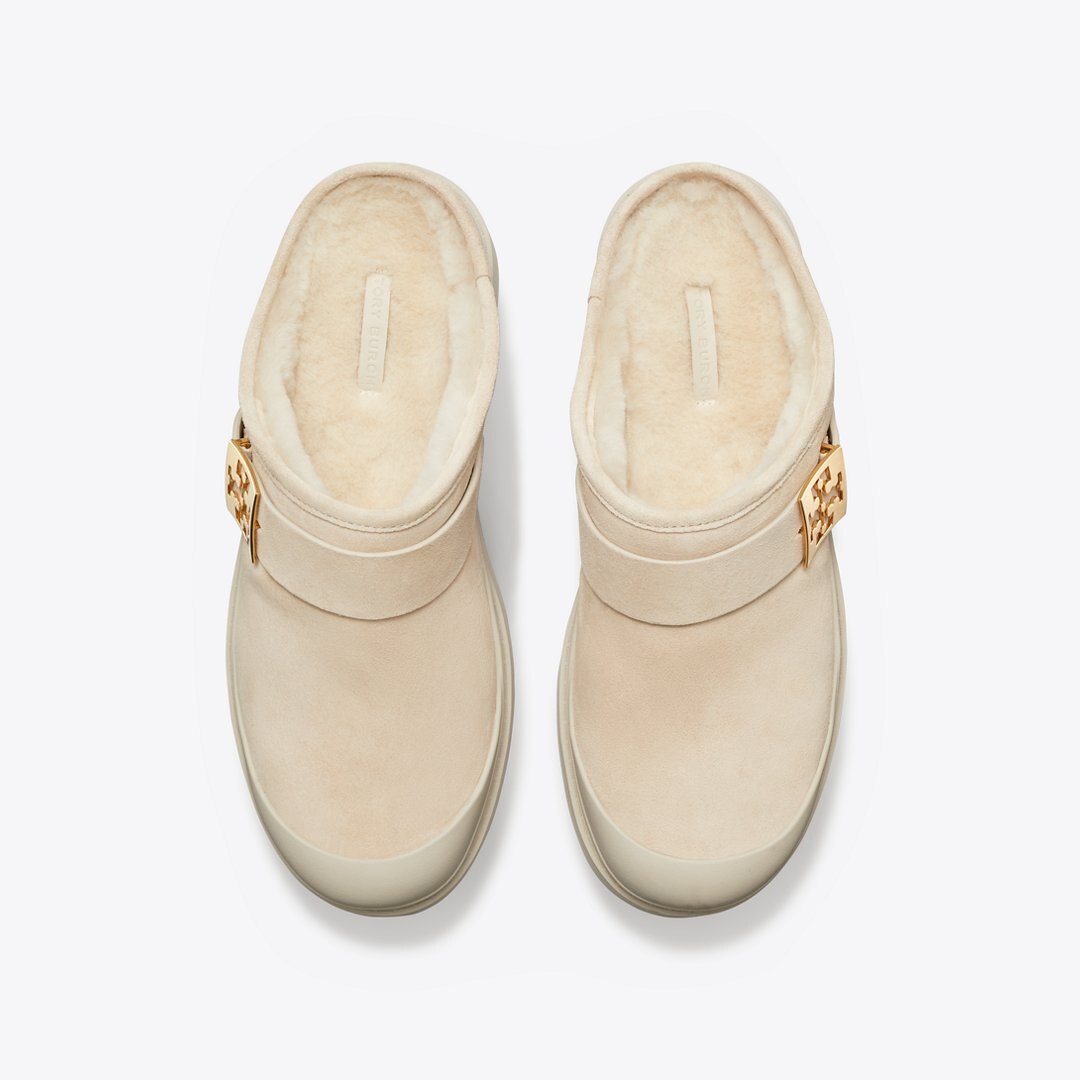 Tory Burch Mellow Shearling Platform Mule CALCARE / GOLD