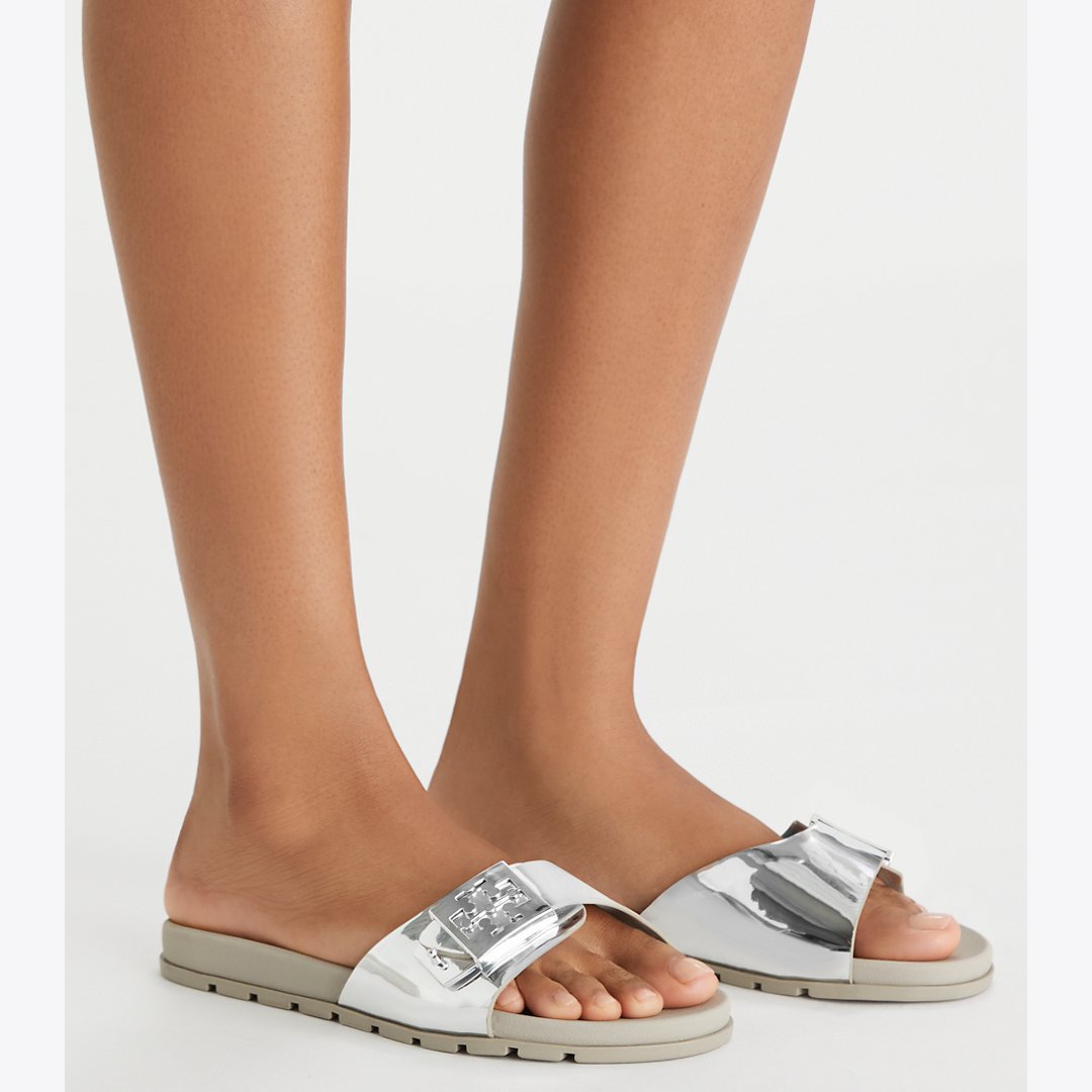 Tory Burch Mellow Slide SILVER / SILVER / ALUMINUM