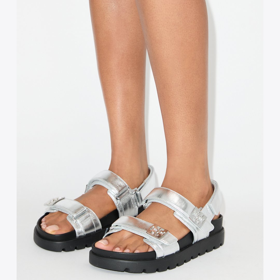 Tory Burch Mellow Sport Sandal SILVER / PERFECT BLACK / SILVER