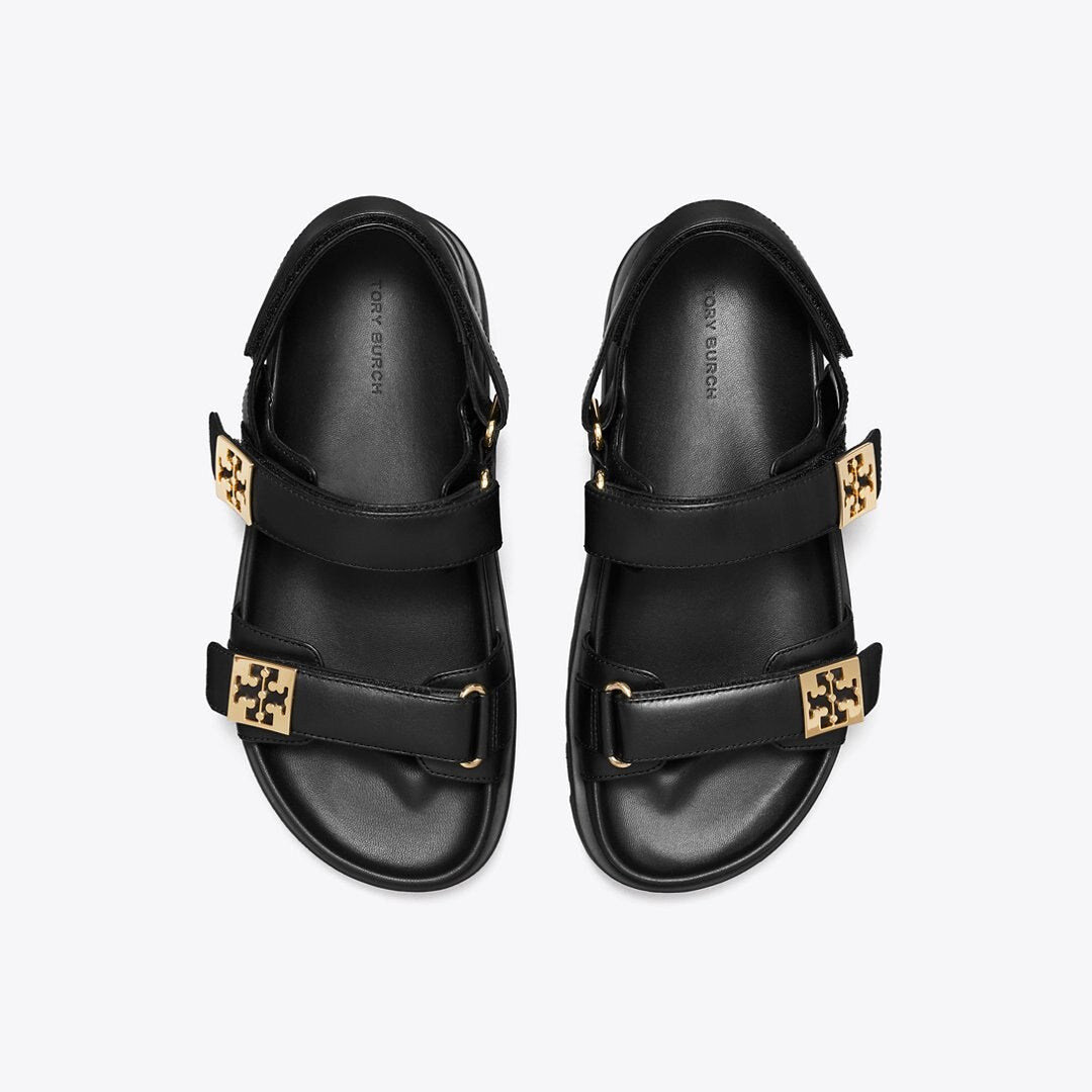 Tory Burch Mellow Sport Sandal PERFECT BLACK / GOLD