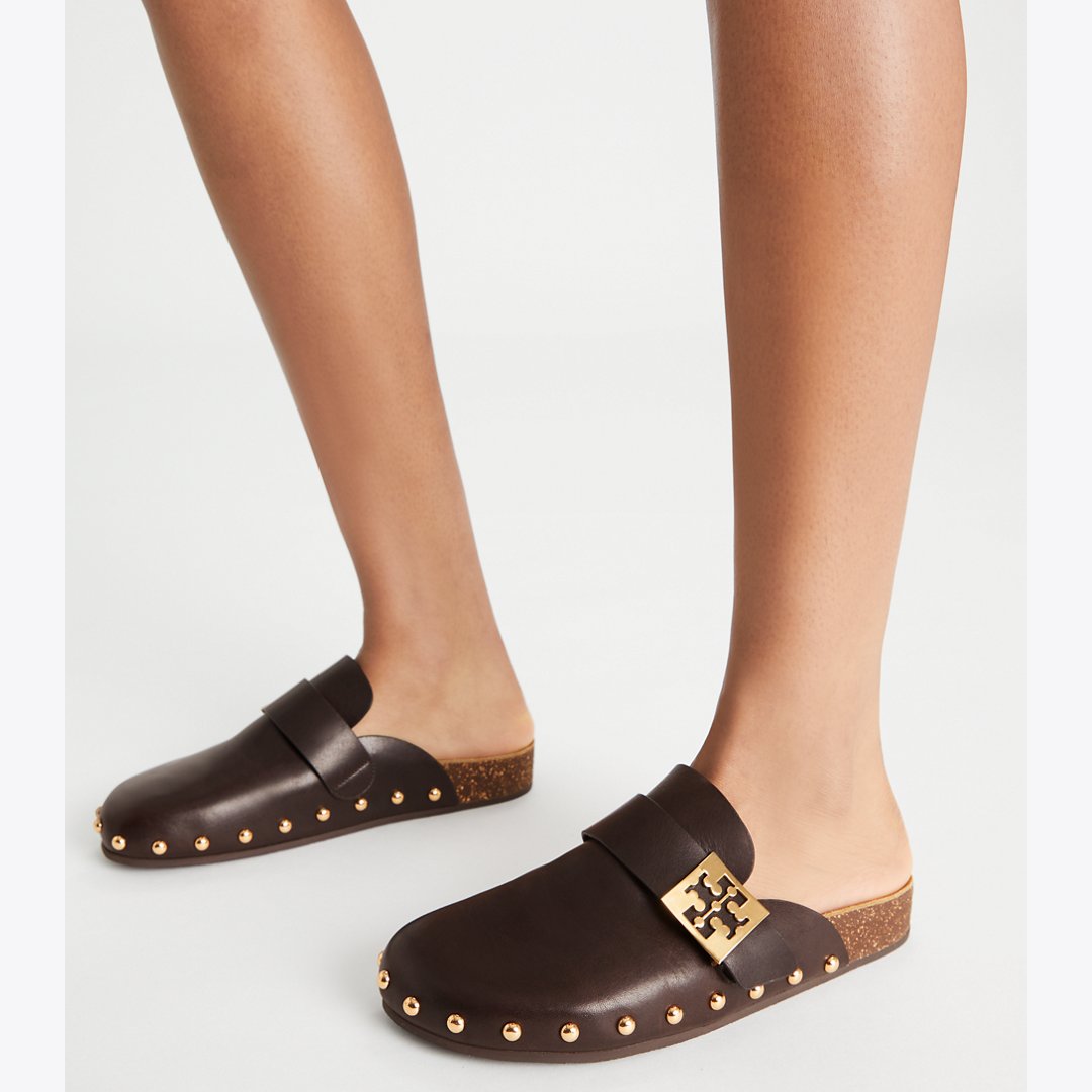 Tory Burch Mellow Studded Mule DEEP MOCHA / GOLD
