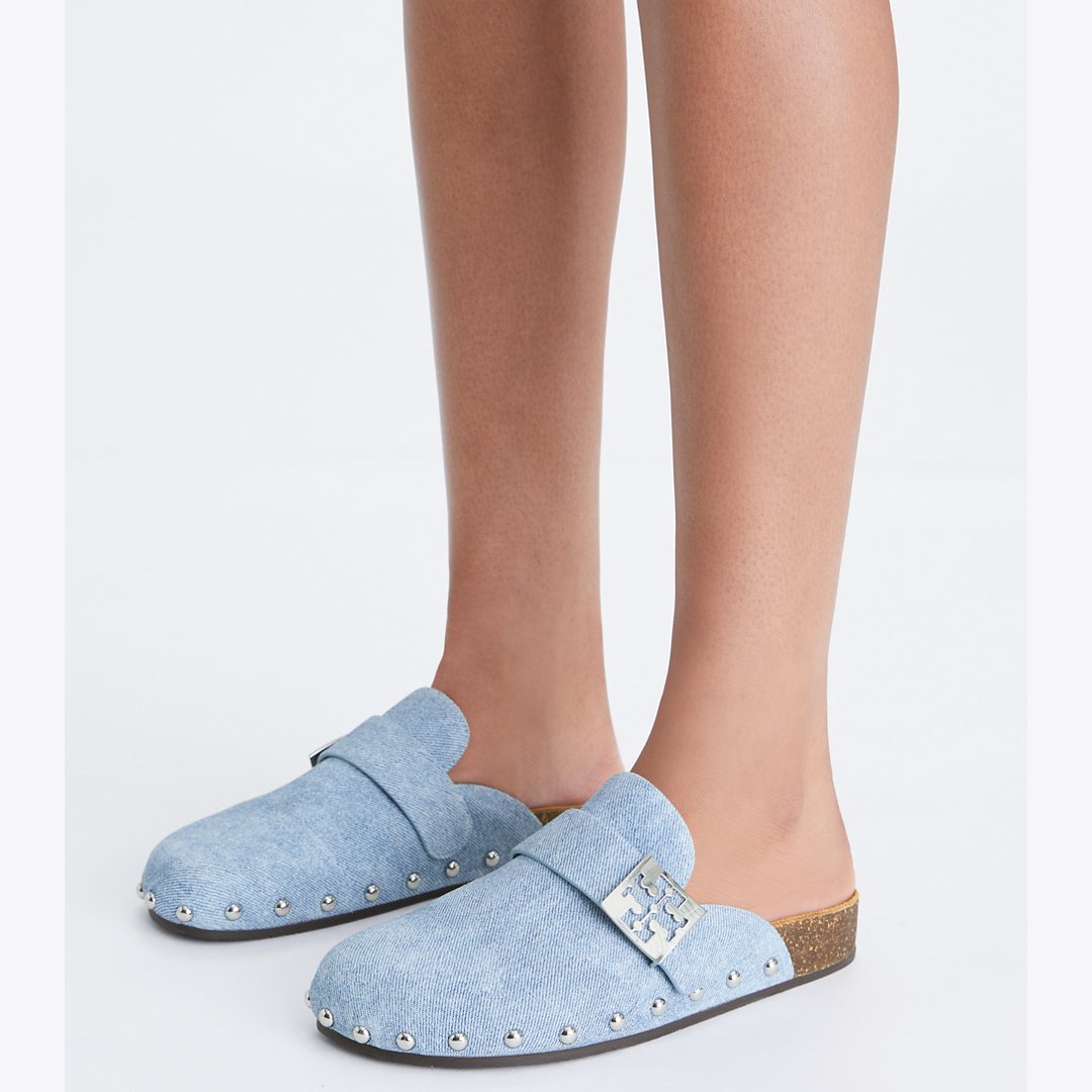 Tory Burch Mellow Studded Mule BLUE CLOUD / SILVER