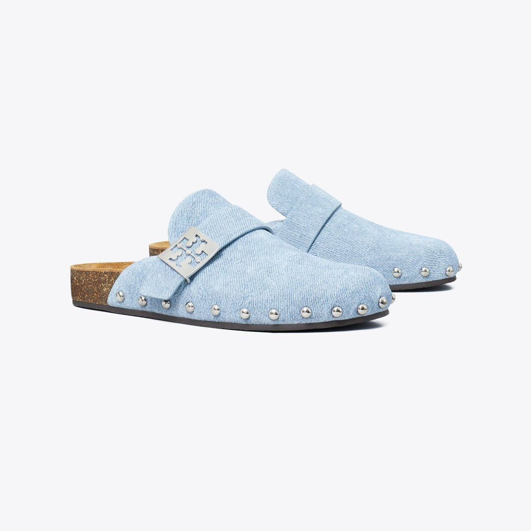 Tory Burch Mellow Studded Mule BLUE CLOUD / SILVER