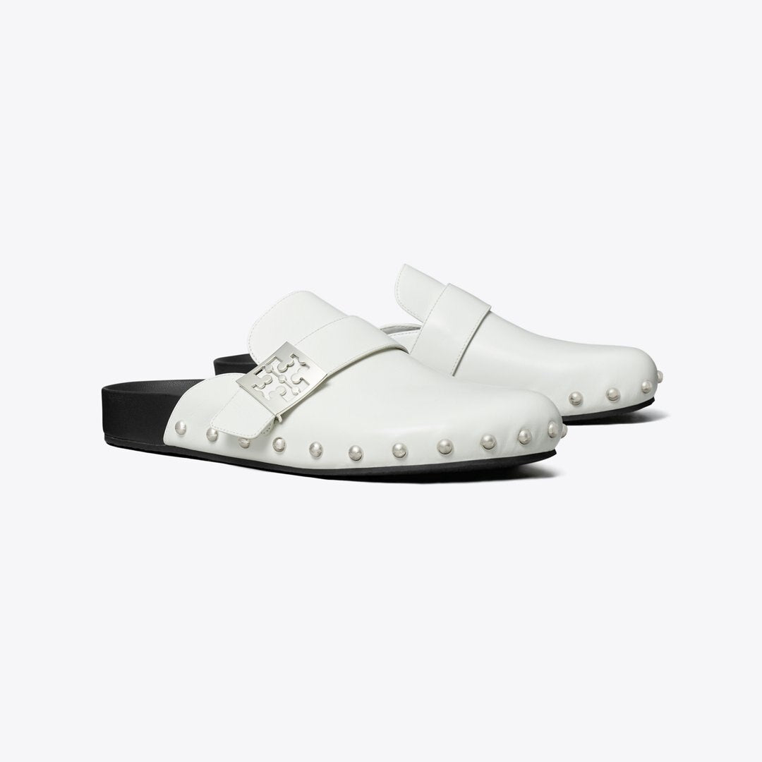 Tory Burch Mellow Studded Mule BIANCO LAREDO / SILVER