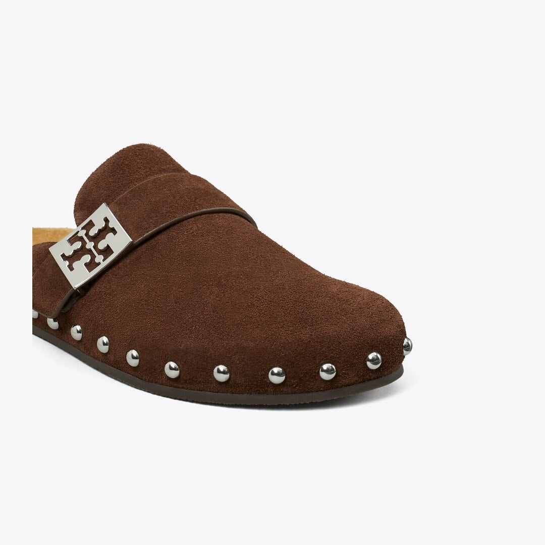 Tory Burch Mellow Studded Mule DARK COCOA / SILVER