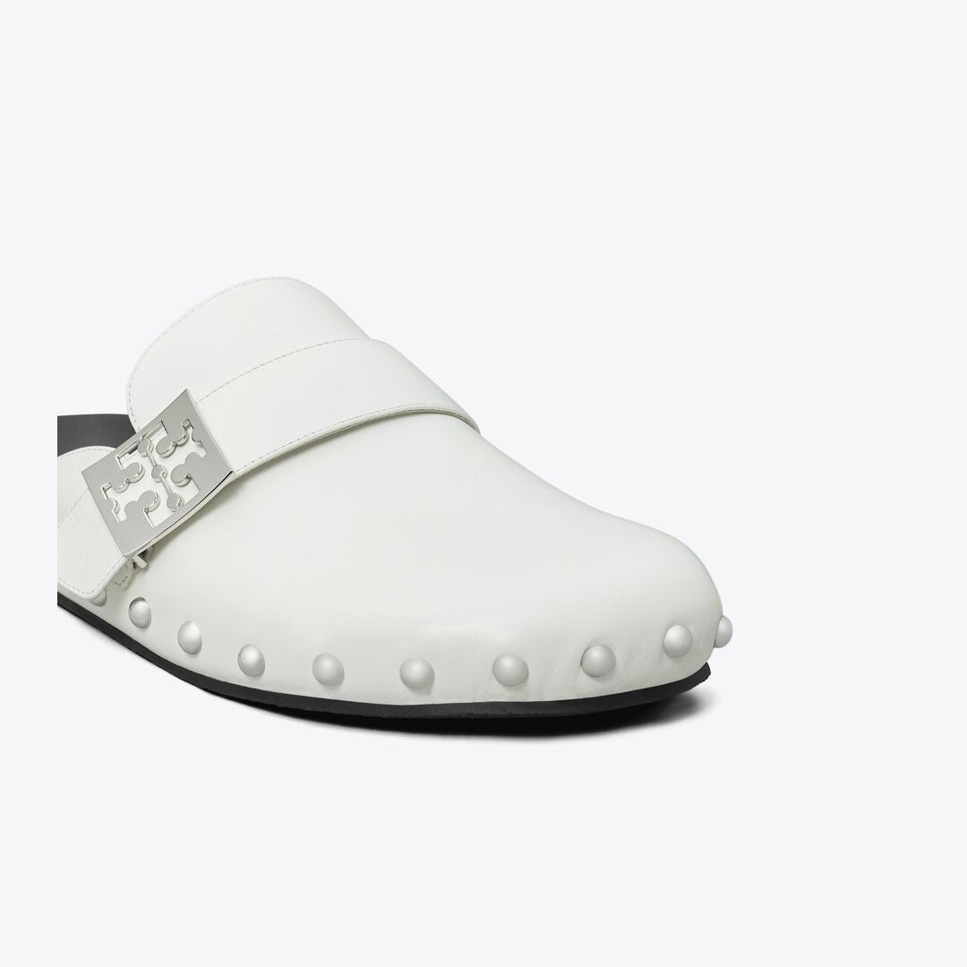 Tory Burch Mellow Studded Mule BIANCO LAREDO / SILVER