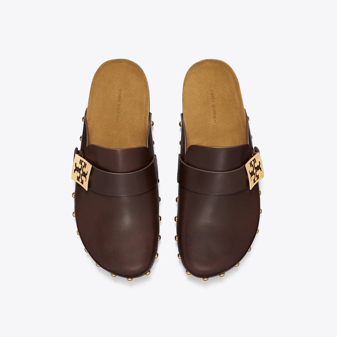 Tory Burch Mellow Studded Mule DEEP MOCHA / GOLD