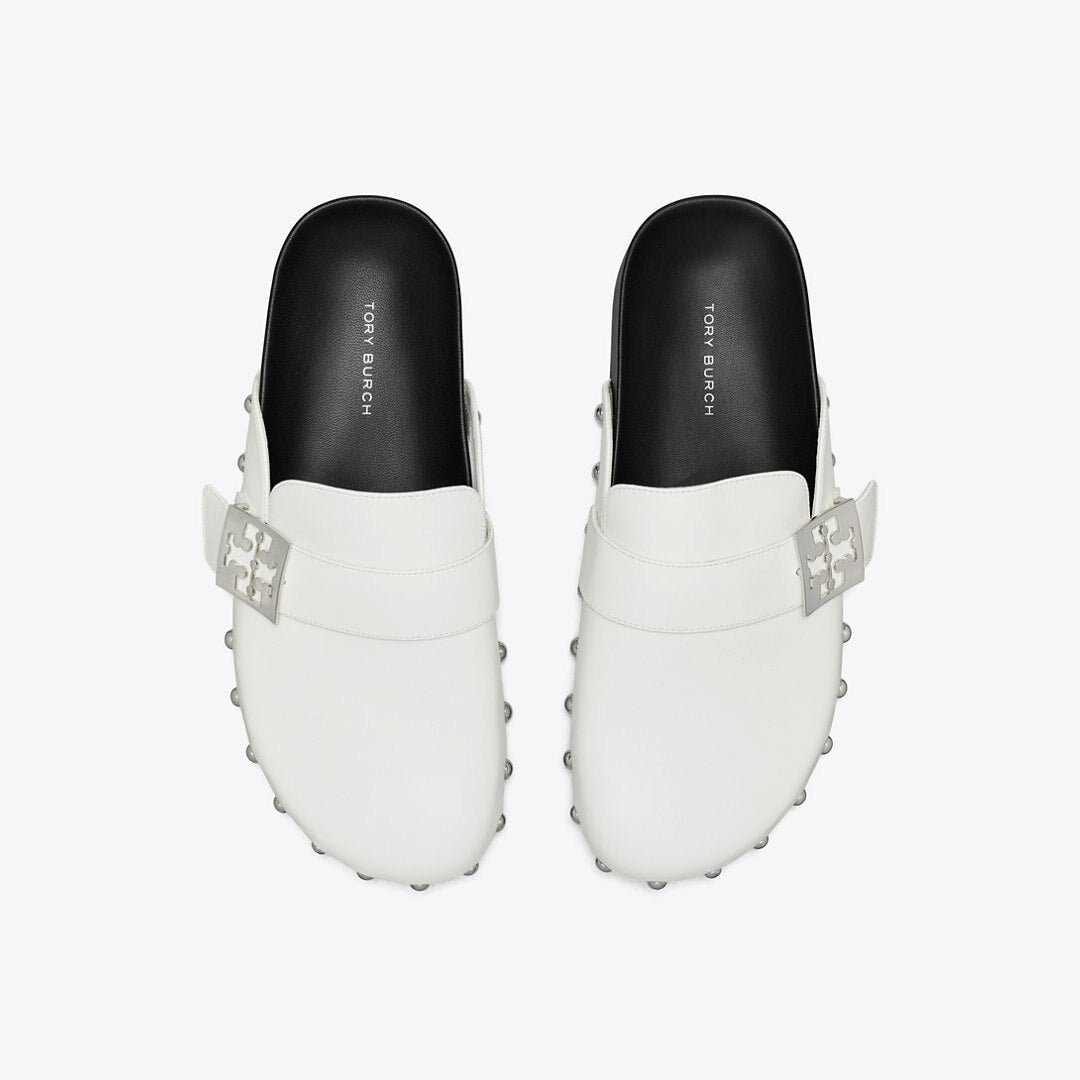 Tory Burch Mellow Studded Mule BIANCO LAREDO / SILVER
