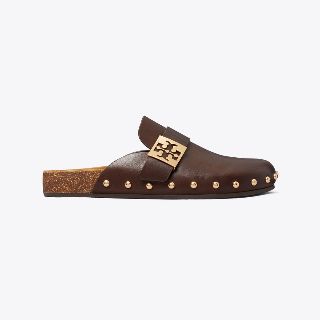 Tory Burch Mellow Studded Mule DEEP MOCHA / GOLD