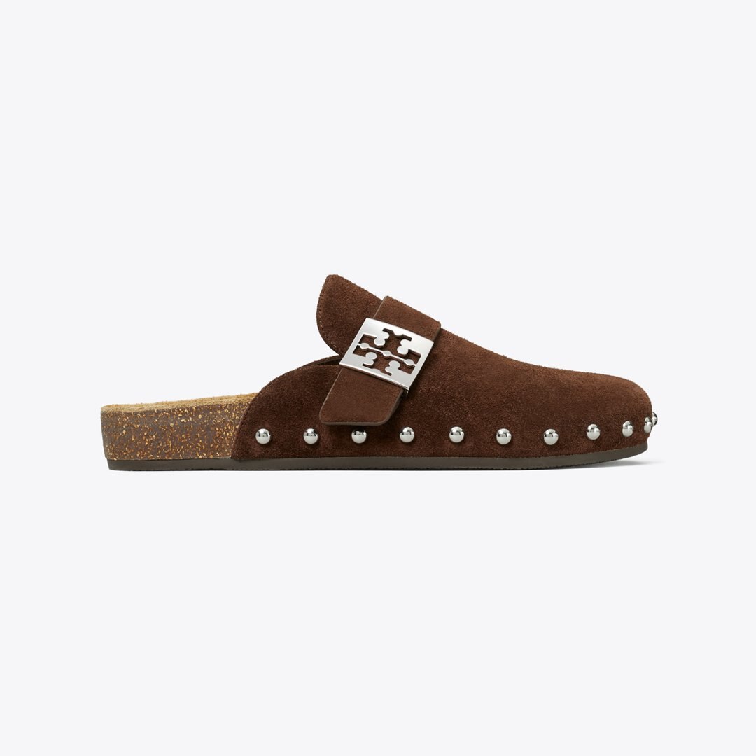 Tory Burch Mellow Studded Mule DARK COCOA / SILVER