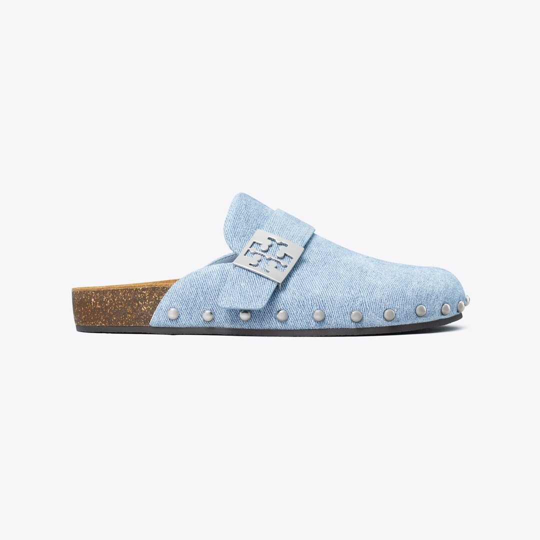 Tory Burch Mellow Studded Mule BLUE CLOUD / SILVER