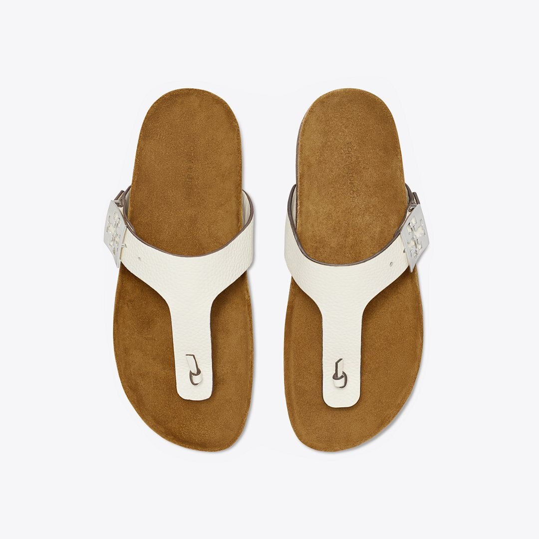 Tory Burch Mellow T-Strap Sandal BLANC / LIGHT OAK