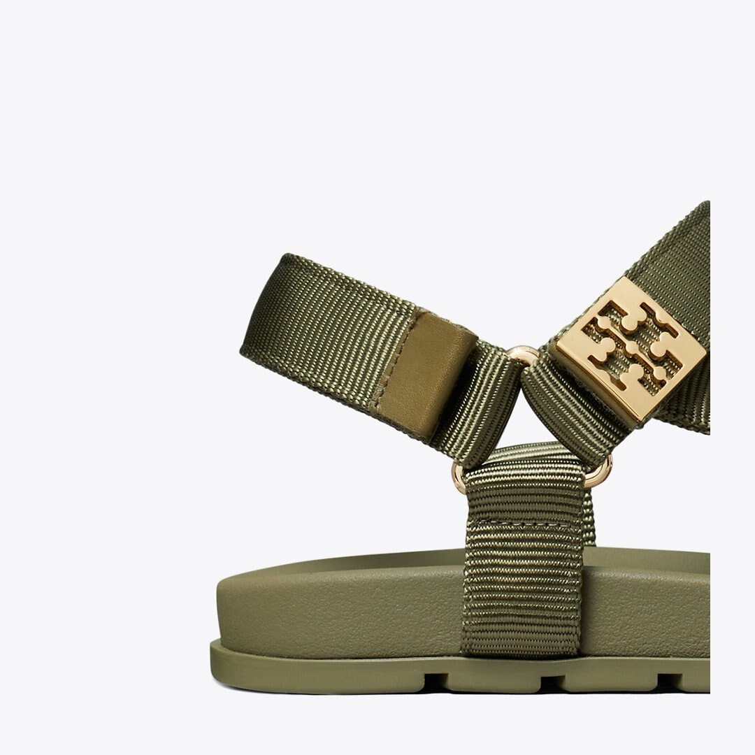 Tory Burch Mellow Trail Sandal DEEP OLIVE / GOLD