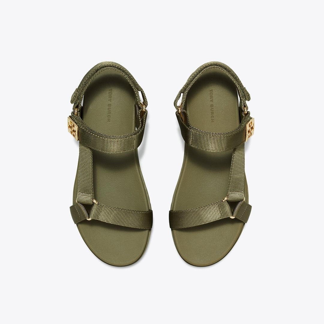Tory Burch Mellow Trail Sandal DEEP OLIVE / GOLD