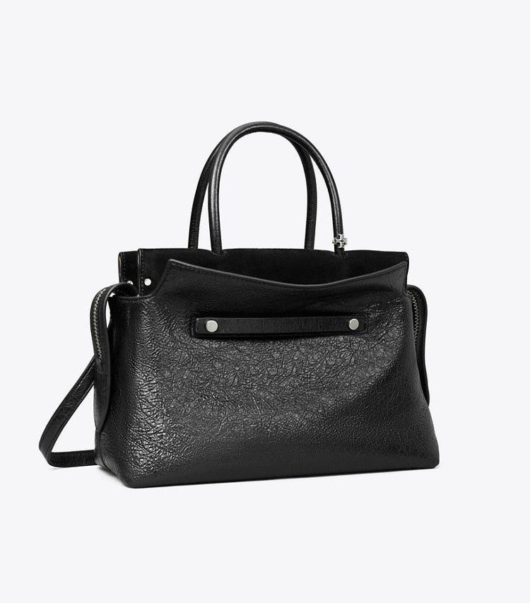 Mercer Distressed Satchel Black Black