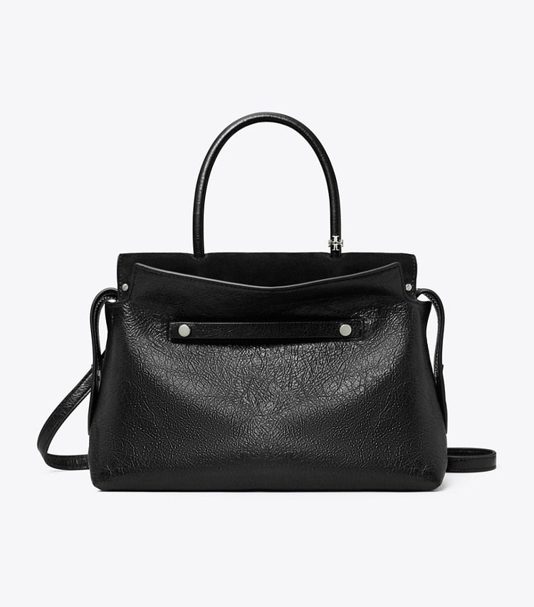 Mercer Distressed Satchel Black Black