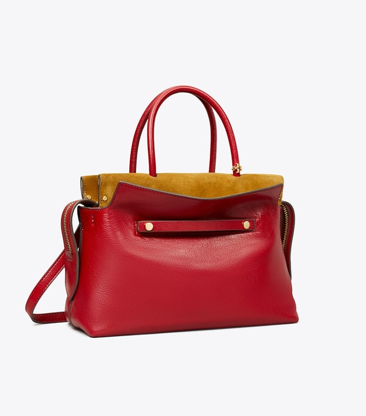 Mercer Textured Satchel Ruby Ruby
