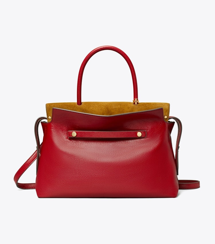 Mercer Textured Satchel Ruby Ruby