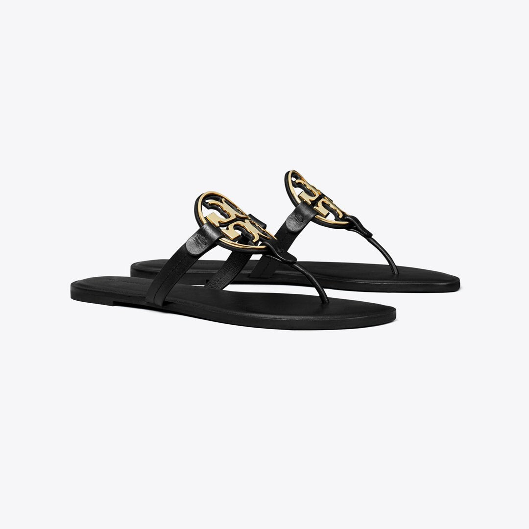 Tory Burch Metal Miller Sandal PERFECT BLACK / GOLD