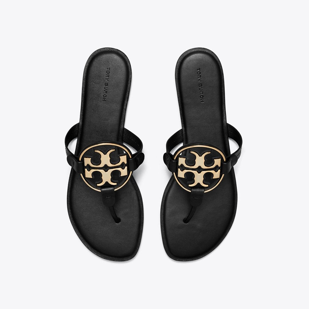 Tory Burch Metal Miller Sandal PERFECT BLACK / GOLD