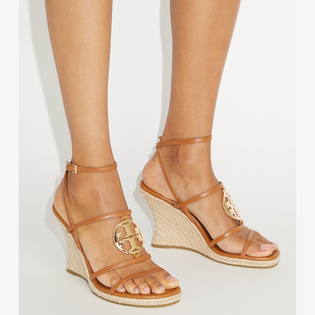 Tory Burch Miller Capri Espadrille Wedge CARAMEL CORN / GOLD