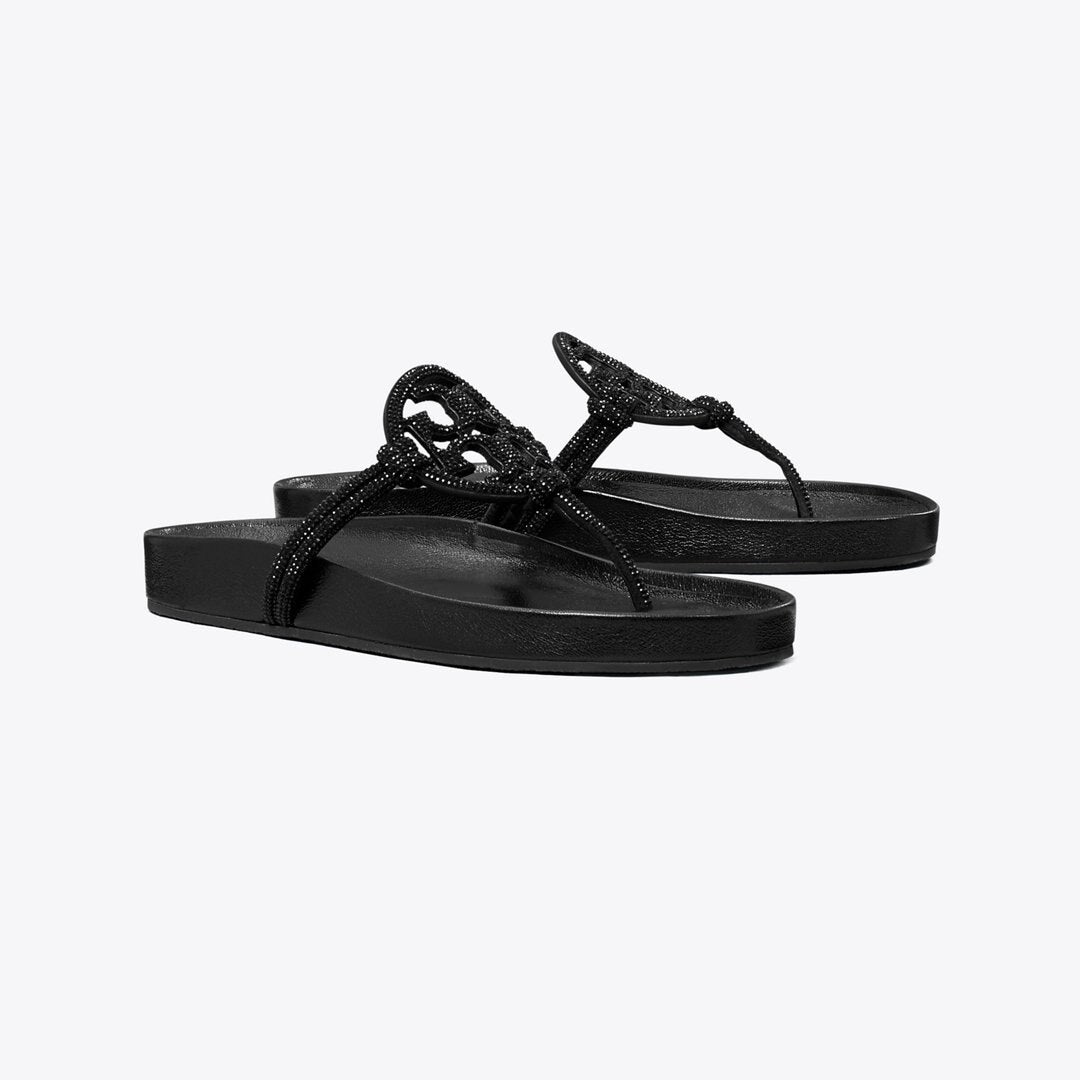 Tory Burch Miller Cloud Pav Knotted Sandal PERFECT BLACK