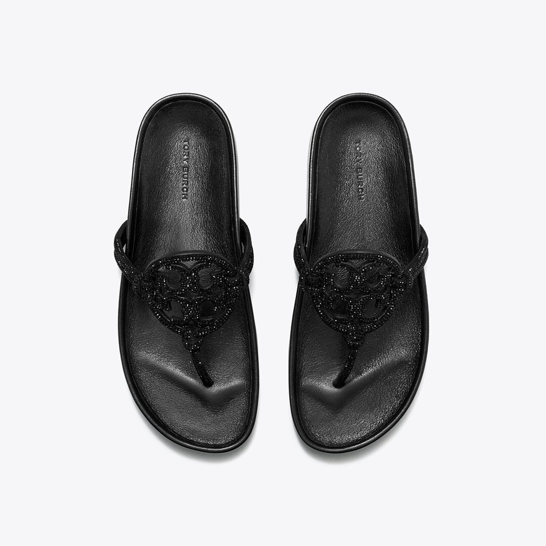 Tory Burch Miller Cloud Pav Knotted Sandal PERFECT BLACK