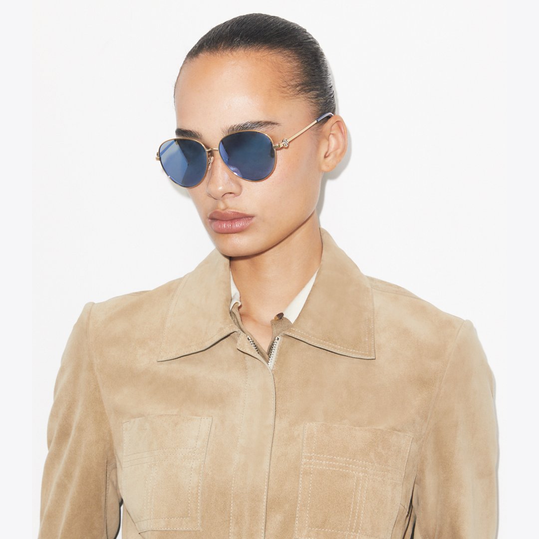 Tory Burch Miller Color Pilot GOLD/BLUE